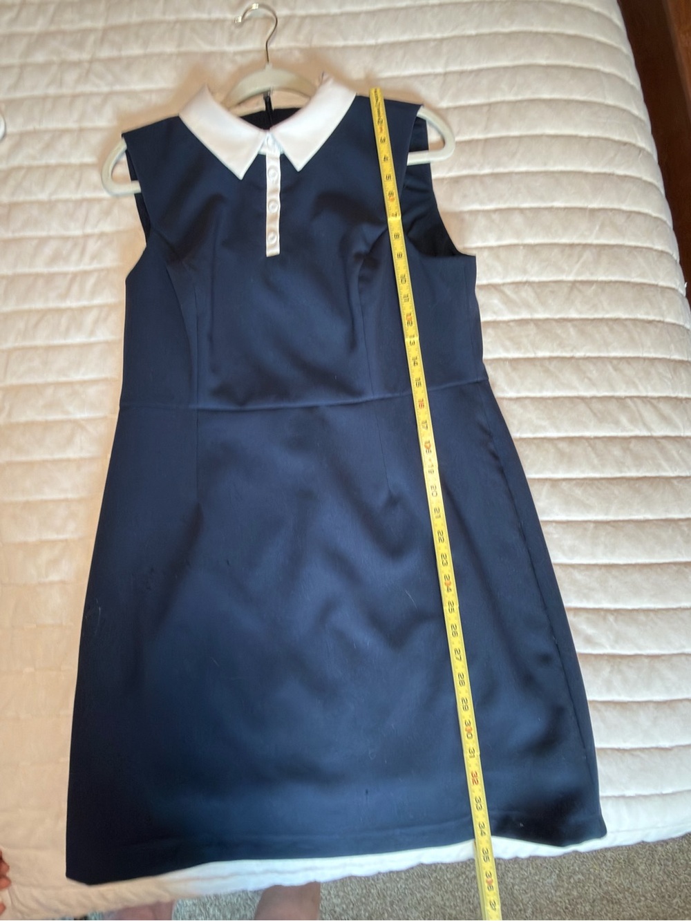 French Connection Classic Navy Sleeveless Dress with White Collar